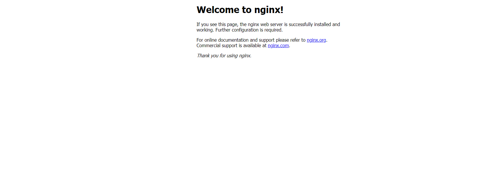 Welcome to nginx.